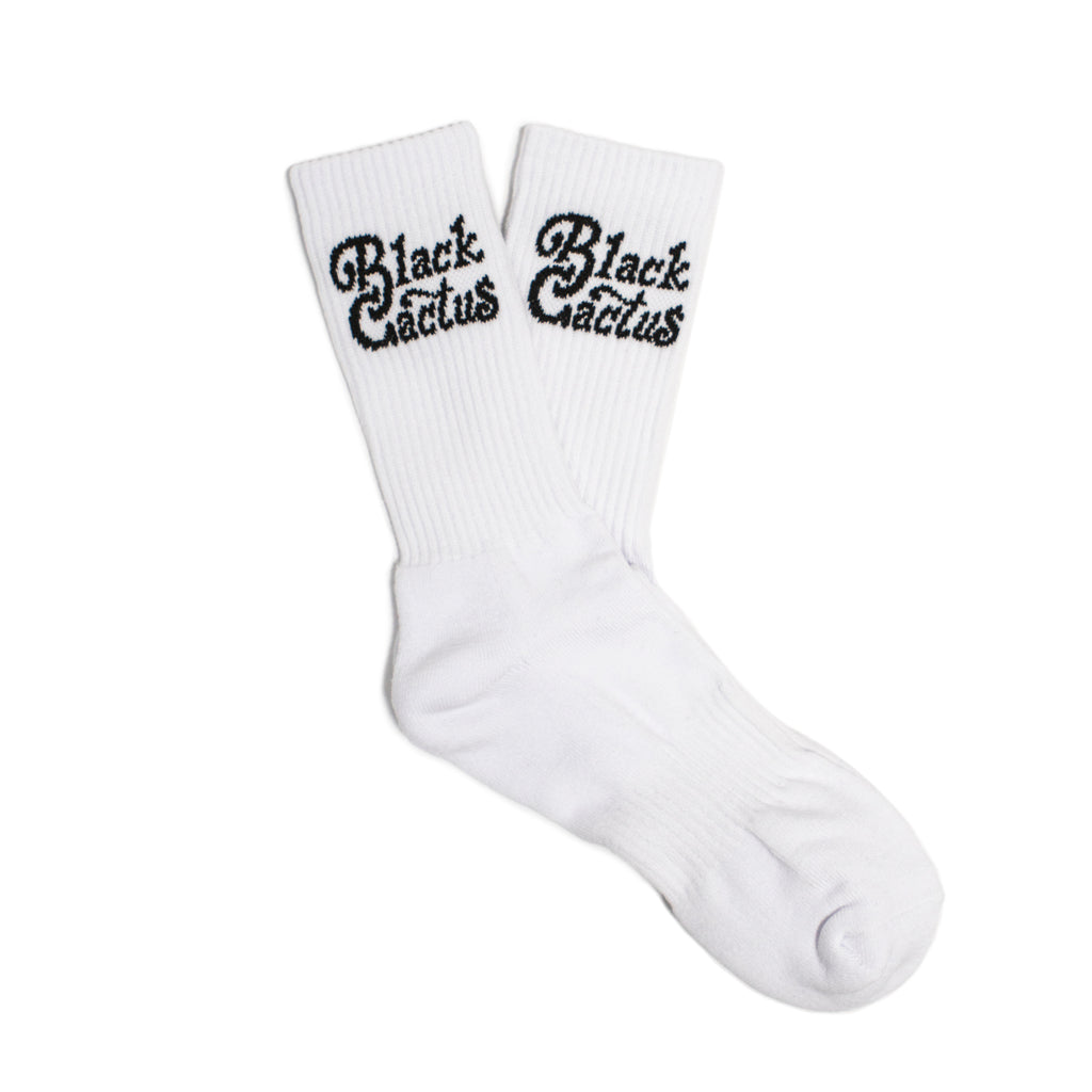 Black Cactus® Crew Socks (White)
